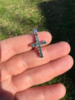 1" Blue Green MOISSANITE Real 925 Silver Iced Cross Pendant Diamond Tester ✅ 20 1" Blue Green MOISSANITE Real 925 Silver Iced Cross Pendant Diamond Tester ✅ -Harlem Bling Shop harlembling 1 blue green moissanite real 925 silver iced cross pendant diamond tester 52695.1670514656