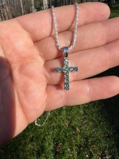 1" Blue Green MOISSANITE Real 925 Silver Iced Cross Pendant Diamond Tester ✅ 27 1" Blue Green MOISSANITE Real 925 Silver Iced Cross Pendant Diamond Tester ✅ -Harlem Bling Shop harlembling 1 blue green moissanite real 925 silver iced cross pendant diamond tester 67412.1670514658