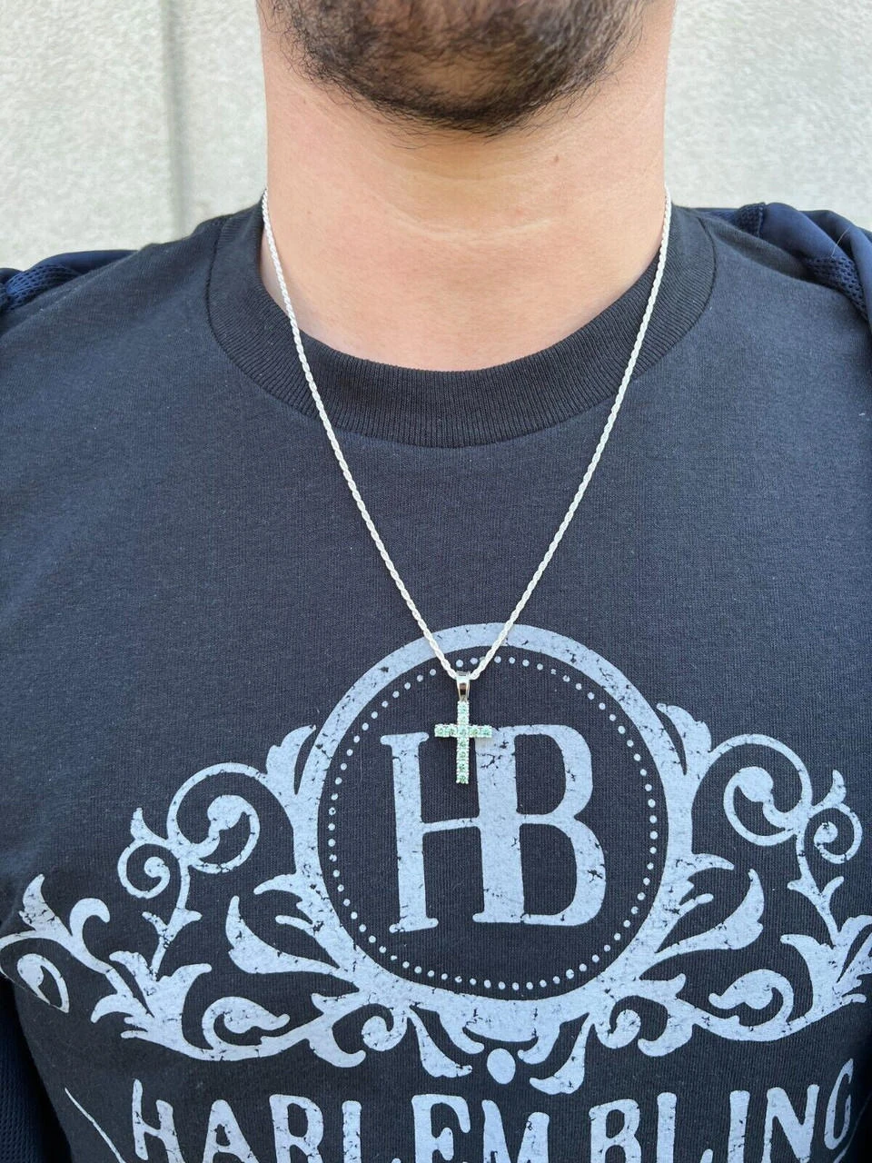 1" Blue Green MOISSANITE Real 925 Silver Iced Cross Pendant Diamond Tester ✅ 10 1" Blue Green MOISSANITE Real 925 Silver Iced Cross Pendant Diamond Tester ✅ - Image 8