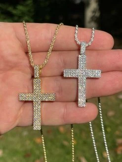 1.7ct MOISSANITE Cross Pendant Iced Hip Hop Out Necklace Real 925 Silver / Gold 16 1.7ct MOISSANITE Cross Pendant Iced Hip Hop Out Necklace Real 925 Silver / Gold -Harlem Bling Shop harlembling 1.7ct moissanite cross pendant iced hip hop out necklace real 925 silver gold 59300.1664396776