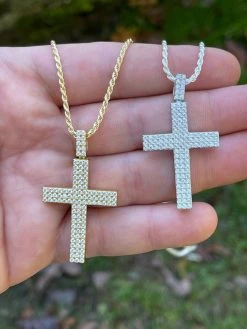 1.7ct MOISSANITE Cross Pendant Iced Hip Hop Out Necklace Real 925 Silver / Gold 20 1.7ct MOISSANITE Cross Pendant Iced Hip Hop Out Necklace Real 925 Silver / Gold -Harlem Bling Shop harlembling 1.7ct moissanite cross pendant iced hip hop out necklace real 925 silver gold 92802.1664398095