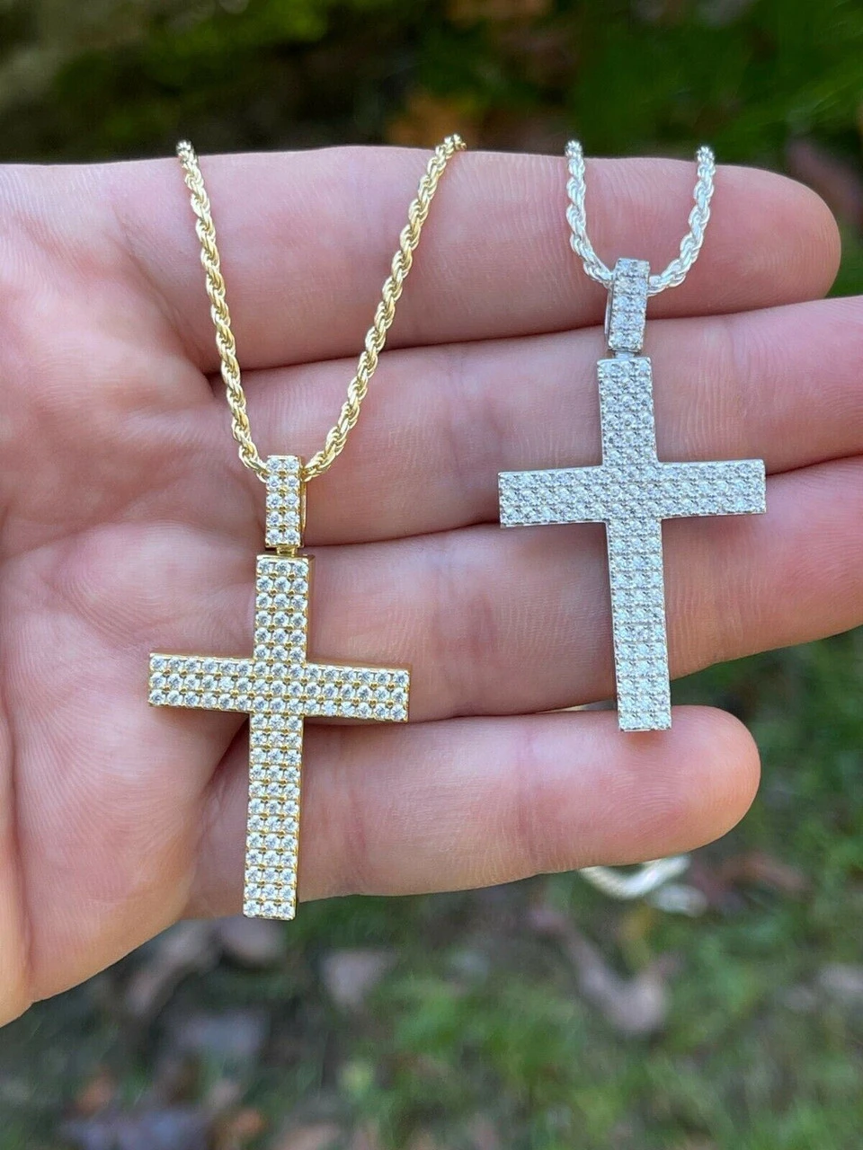 1.7ct MOISSANITE Cross Pendant Iced Hip Hop Out Necklace Real 925 Silver / Gold 9 1.7ct MOISSANITE Cross Pendant Iced Hip Hop Out Necklace Real 925 Silver / Gold - Image 7