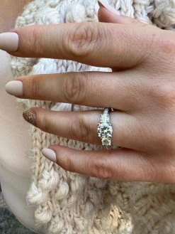 1.7ct Real Moissanite Promise Engagement Ring 925 Silver Three Stone VVS D Color -Harlem Bling Shop harlembling 1.7ct real moissanite promise engagement ring 925 silver three stone vvs d color 40366.1664543908