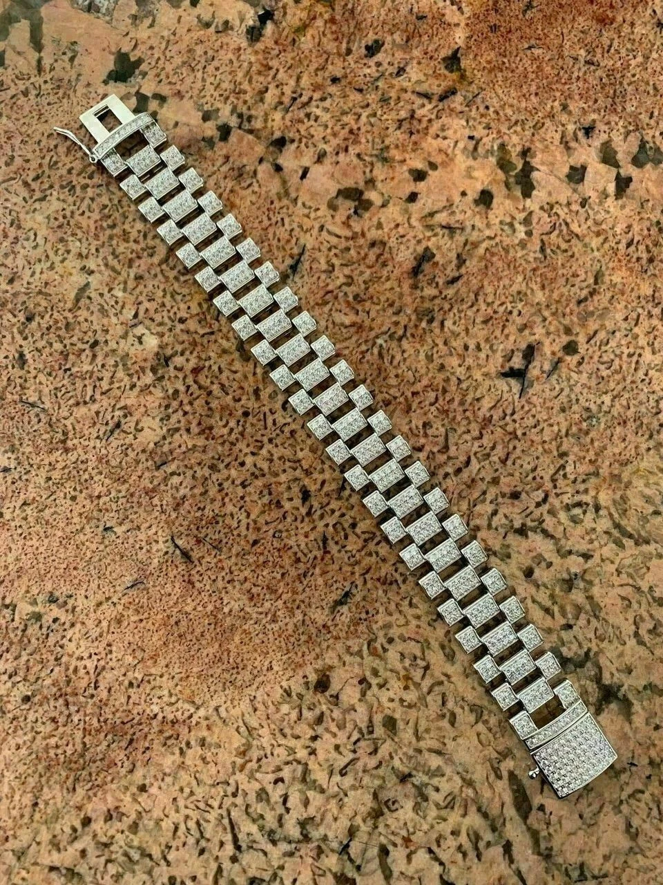 10ct MOISSANITE 20mm Men Iced Presidential Bracelet 925 Silver Pass Diamond Test 9 10ct MOISSANITE 20mm Men Iced Presidential Bracelet 925 Silver Pass Diamond Test - Image 7