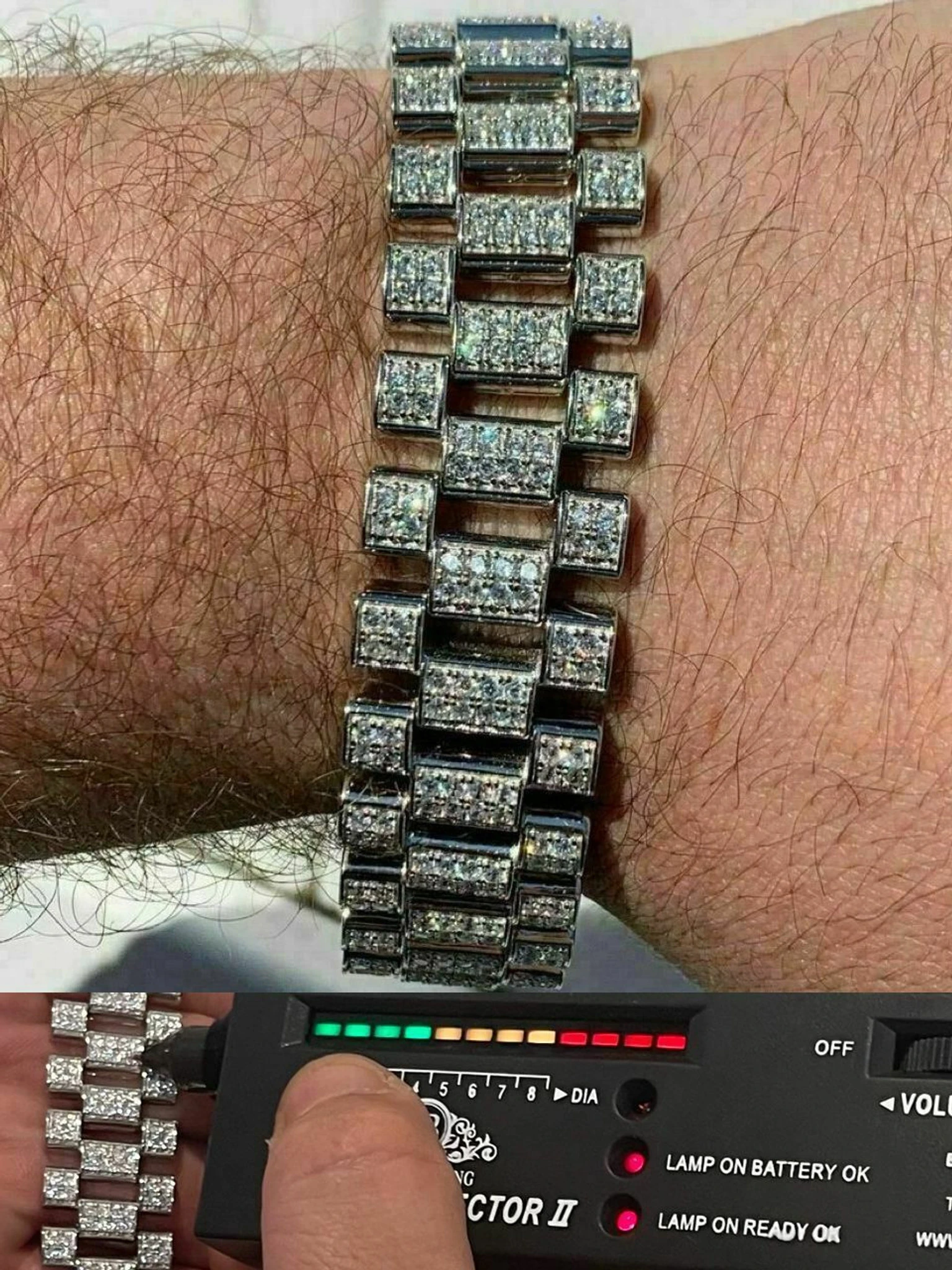 10ct MOISSANITE 20mm Men Iced Presidential Bracelet 925 Silver Pass Diamond Test 3 10ct MOISSANITE 20mm Men Iced Presidential Bracelet 925 Silver Pass Diamond Test