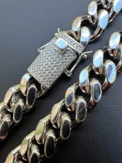 12mm Miami Cuban Link Chain Necklace Bracelet Solid 925 Silver MOISSANITE Clasp 21 12mm Miami Cuban Link Chain Necklace Bracelet Solid 925 Silver MOISSANITE Clasp -Harlem Bling Shop harlembling 12mm miami cuban link chain necklace bracelet solid 925 silver moissanite clasp 41103.1664302102
