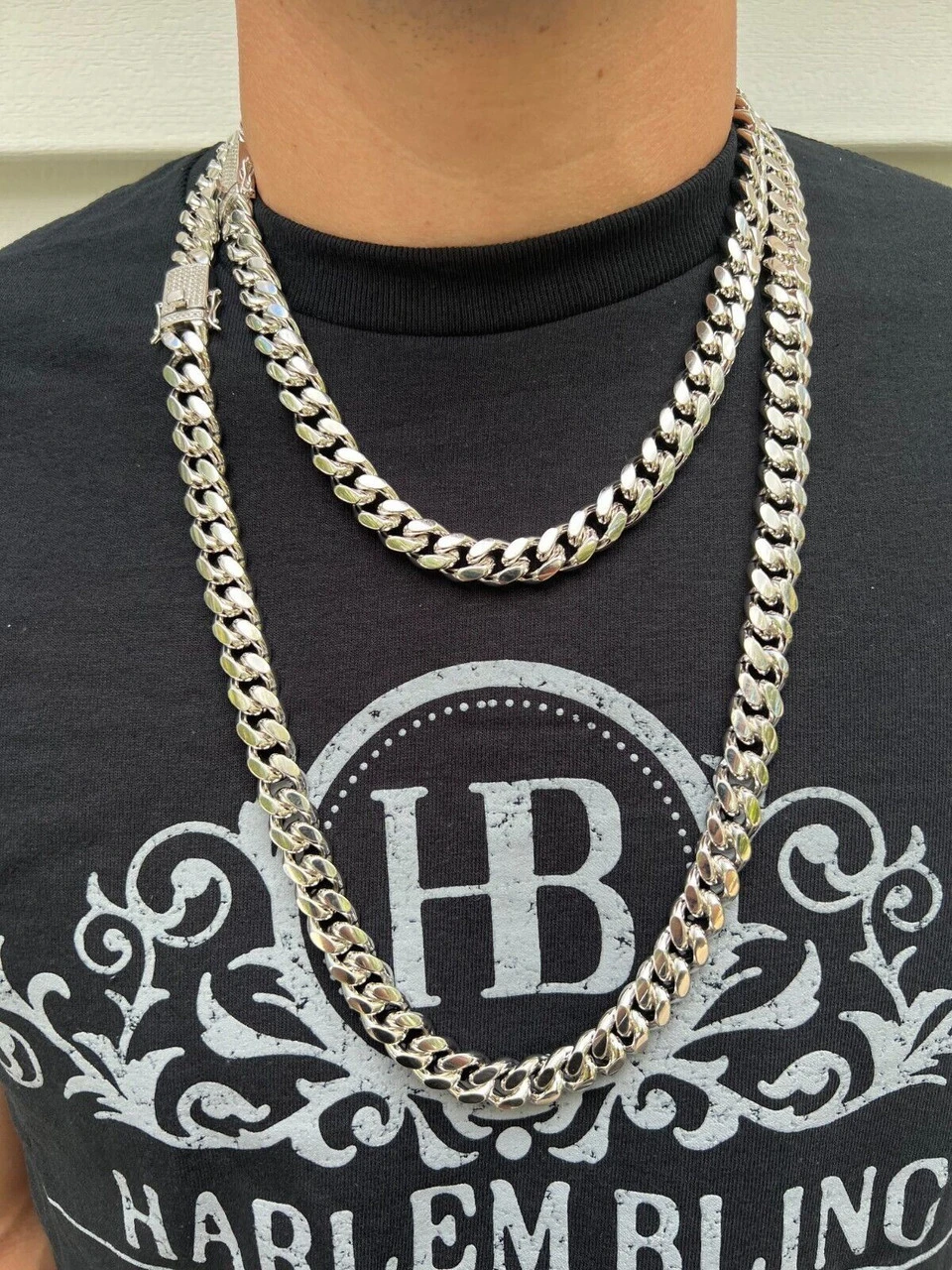 12mm Miami Cuban Link Chain Necklace Bracelet Solid 925 Silver MOISSANITE Clasp 8 12mm Miami Cuban Link Chain Necklace Bracelet Solid 925 Silver MOISSANITE Clasp - Image 6