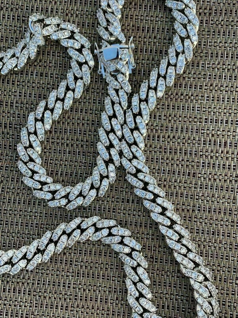 12mm Real Miami Cuban Link Solid 925 Silver Iced Moissanite Passes Diamond Test 12 12mm Real Miami Cuban Link Solid 925 Silver Iced Moissanite Passes Diamond Test - Image 10