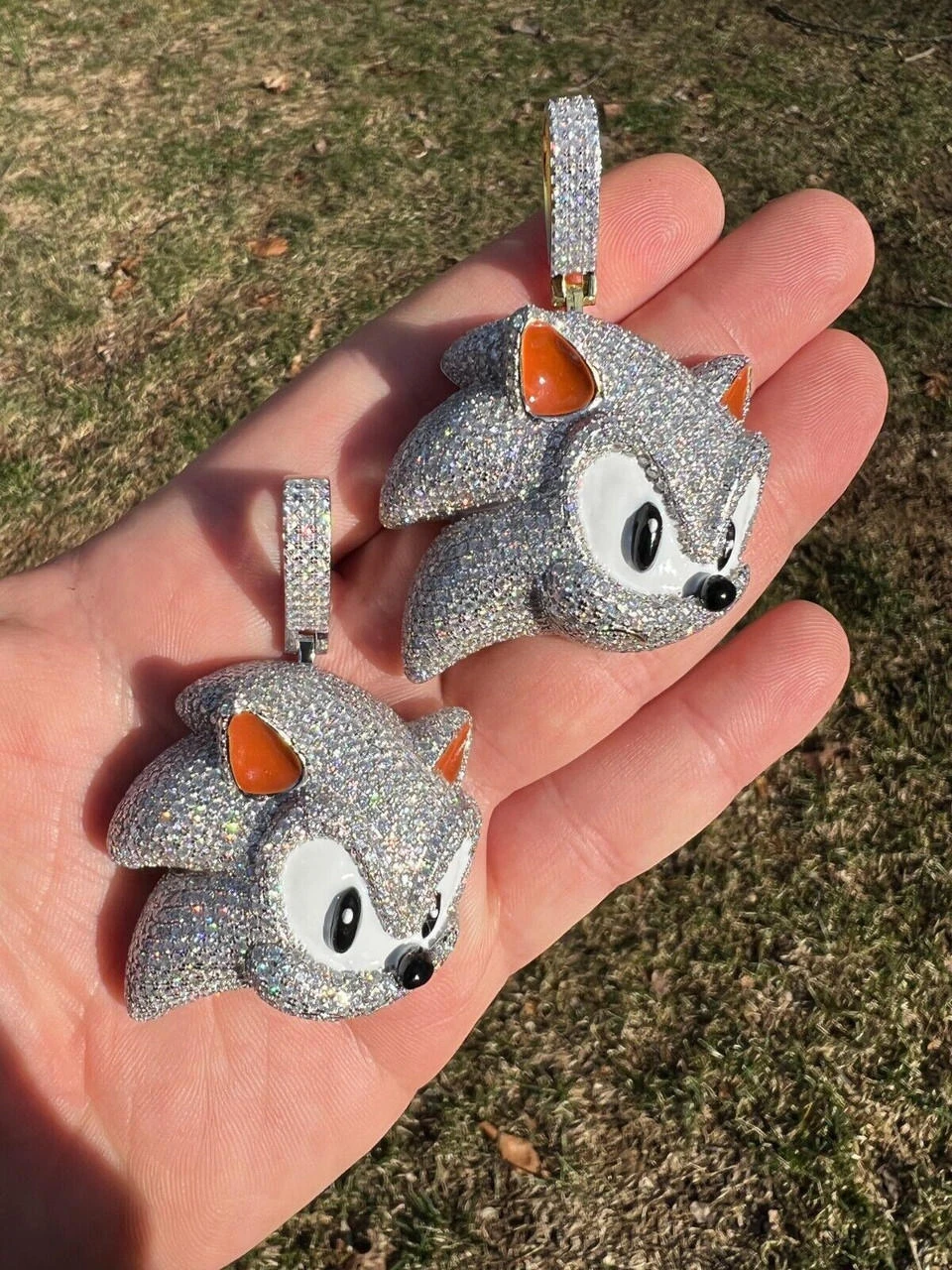 13.5ct MOISSANITE 925 Silver / Gold Plated Iced Large Sonic The Hedgehog Necklace Pendant 9 13.5ct MOISSANITE 925 Silver / Gold Plated Iced Large Sonic The Hedgehog Necklace Pendant - Image 7