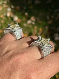 14k Gold & 925 Silver Iced Hip Hop STAR Pinky RING MOISSANITE Pass Diamond Test 22 14k Gold & 925 Silver Iced Hip Hop STAR Pinky RING MOISSANITE Pass Diamond Test -Harlem Bling Shop harlembling 14k gold and 925 silver iced hip hop star pinky ring moissanite pass diamond test 33212.1664356192