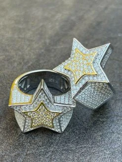 14k Gold & 925 Silver Iced Hip Hop STAR Pinky RING MOISSANITE Pass Diamond Test 23 14k Gold & 925 Silver Iced Hip Hop STAR Pinky RING MOISSANITE Pass Diamond Test -Harlem Bling Shop harlembling 14k gold and 925 silver iced hip hop star pinky ring moissanite pass diamond test 82222.1664356043