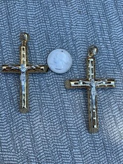 14k Gold Over Real Solid 925 Silver Cross Jesus Piece 4 Sizes Mens Ladies ITALY 22 14k Gold Over Real Solid 925 Silver Cross Jesus Piece 4 Sizes Mens Ladies ITALY -Harlem Bling Shop harlembling 14k gold over real solid 925 silver cross jesus piece 4 sizes mens ladies italy 45711.1664392597