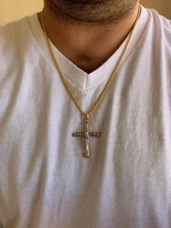 14k Gold Over Real Solid 925 Silver Cross Jesus Piece 4 Sizes Mens Ladies ITALY 24 14k Gold Over Real Solid 925 Silver Cross Jesus Piece 4 Sizes Mens Ladies ITALY -Harlem Bling Shop harlembling 14k gold over real solid 925 silver cross jesus piece 4 sizes mens ladies italy 66527.1664379730
