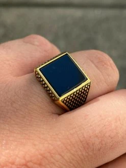 14k Gold Over Real Solid 925 Sterling Silver Black Onyx Pinky Ring 7-13 Signet -Harlem Bling Shop harlembling 14k gold over real solid 925 sterling silver black onyx pinky ring 7 13 signet 03149.1664388717
