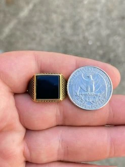 14k Gold Over Real Solid 925 Sterling Silver Black Onyx Pinky Ring 7-13 Signet -Harlem Bling Shop harlembling 14k gold over real solid 925 sterling silver black onyx pinky ring 7 13 signet 10957.1664375064
