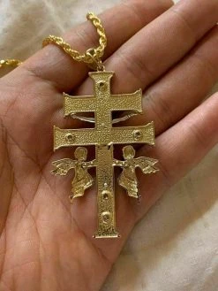 14k Gold Over Solid 925 Silver Caravaca Cross Double Crucifix For Men LARGE 2.5" 24 14k Gold Over Solid 925 Silver Caravaca Cross Double Crucifix For Men LARGE 2.5" -Harlem Bling Shop harlembling 14k gold over solid 925 silver caravaca cross double crucifix for men large 2.5 22618.1664371179