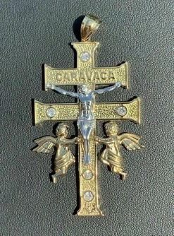 14k Gold Over Solid 925 Silver Caravaca Cross Double Crucifix For Men LARGE 2.5" 20 14k Gold Over Solid 925 Silver Caravaca Cross Double Crucifix For Men LARGE 2.5" -Harlem Bling Shop harlembling 14k gold over solid 925 silver caravaca cross double crucifix for men large 2.5 84714.1664372699
