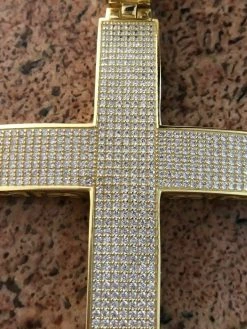14k Gold Over Solid 925 Silver Mens Large Cross 5ct Diamonds 3.25” BIG Hip Hop 23 14k Gold Over Solid 925 Silver Mens Large Cross 5ct Diamonds 3.25” BIG Hip Hop -Harlem Bling Shop harlembling 14k gold over solid 925 silver mens large cross 5ct diamonds 3.25 big hip hop 09519.1664379439