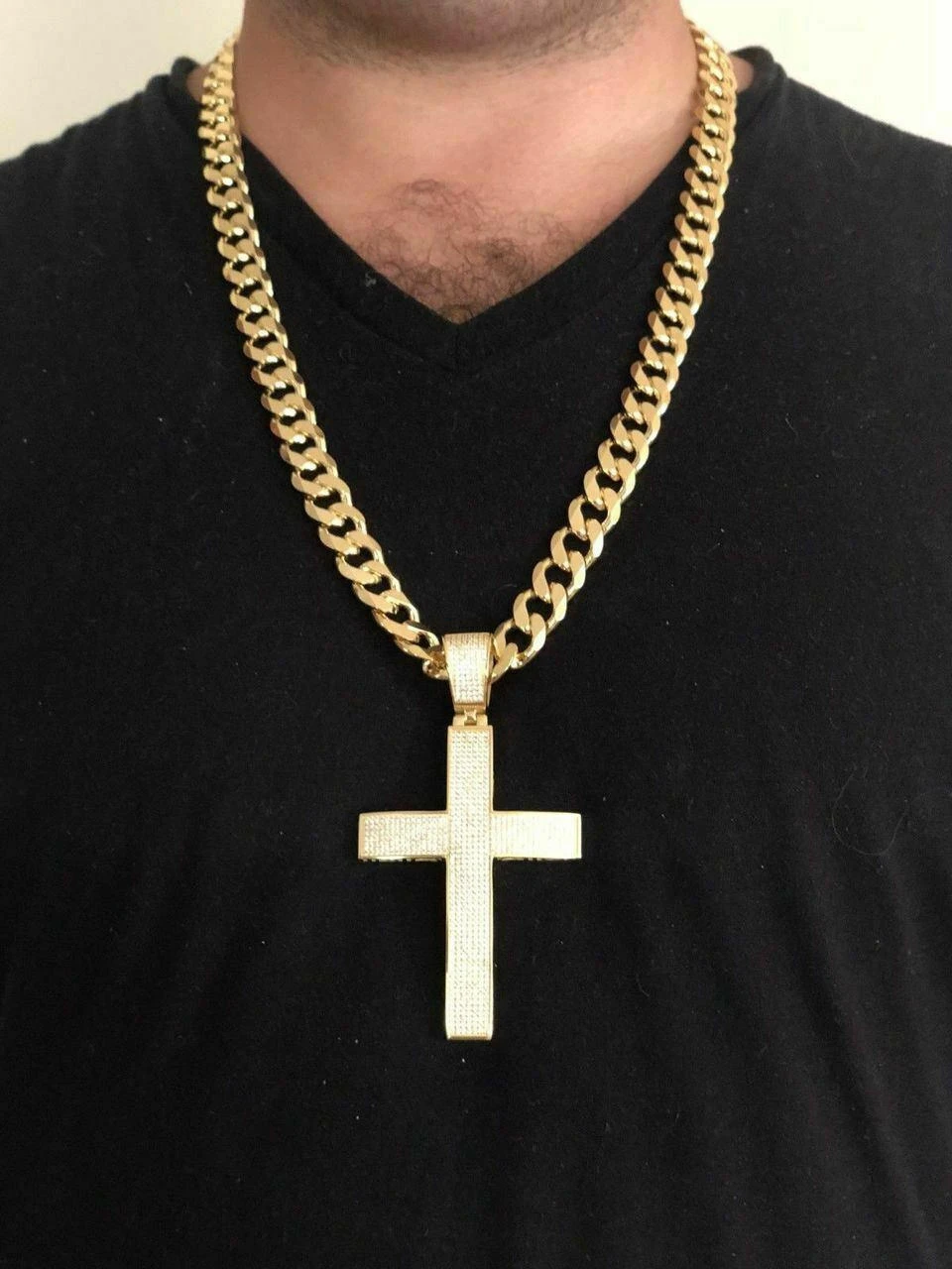 14k Gold Over Solid 925 Silver Mens Large Cross 5ct Diamonds 3.25” BIG Hip Hop 14 14k Gold Over Solid 925 Silver Mens Large Cross 5ct Diamonds 3.25” BIG Hip Hop - Image 12