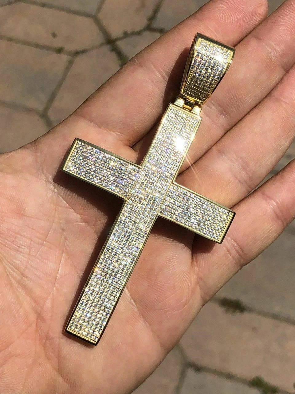 14k Gold Over Solid 925 Silver Mens Large Cross 5ct Diamonds 3.25” BIG Hip Hop 17 14k Gold Over Solid 925 Silver Mens Large Cross 5ct Diamonds 3.25” BIG Hip Hop - Image 15