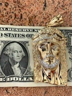 14k Gold Over Solid 925 Sterling Silver Jesus Piece Necklace Large 2.5" ITALY -Harlem Bling Shop harlembling 14k gold over solid 925 sterling silver jesus piece necklace large 2.5 italy 23759.1664384578