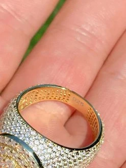 14k Gold Over Solid 925 Sterling Silver Men's Iced Diamond Pinky Ring HIP-HOP -Harlem Bling Shop harlembling 14k gold over solid 925 sterling silver mens iced diamond pinky ring hip hop 07750.1664400354