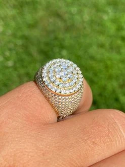 14k Gold Over Solid 925 Sterling Silver Men's Iced Diamond Pinky Ring HIP-HOP -Harlem Bling Shop harlembling 14k gold over solid 925 sterling silver mens iced diamond pinky ring hip hop 08795.1664398563