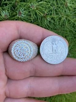 14k Gold Over Solid 925 Sterling Silver Men's Iced Diamond Pinky Ring HIP-HOP -Harlem Bling Shop harlembling 14k gold over solid 925 sterling silver mens iced diamond pinky ring hip hop 42281.1664378662