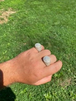 14k Gold Over Solid 925 Sterling Silver Men's Iced Diamond Pinky Ring HIP-HOP -Harlem Bling Shop harlembling 14k gold over solid 925 sterling silver mens iced diamond pinky ring hip hop 48737.1664376384