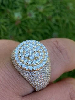 14k Gold Over Solid 925 Sterling Silver Men's Iced Diamond Pinky Ring HIP-HOP -Harlem Bling Shop harlembling 14k gold over solid 925 sterling silver mens iced diamond pinky ring hip hop 67198.1664376012