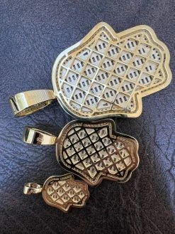 14k Gold Plated 925 Silver Hand Hamsa Iced Baguette CZ Hip Hop Pendant Necklace 25 14k Gold Plated 925 Silver Hand Hamsa Iced Baguette CZ Hip Hop Pendant Necklace -Harlem Bling Shop harlembling 14k gold plated 925 silver hand hamsa iced baguette cz hip hop pendant necklace 23365.1664300909