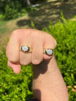 14k Gold Plated 925 Silver Hip Hop Iced Moissanite Pinky Ring Pass Diamond Test -Harlem Bling Shop harlembling 14k gold plated 925 silver hip hop iced moissanite pinky ring pass diamond test 01546.1664300998