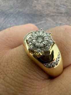 14k Gold Plated 925 Silver Hip Hop Iced Moissanite Pinky Ring Pass Diamond Test -Harlem Bling Shop harlembling 14k gold plated 925 silver hip hop iced moissanite pinky ring pass diamond test 08826.1664299713