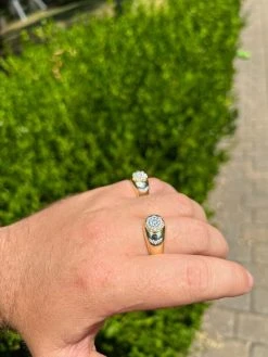 14k Gold Plated 925 Silver Hip Hop Iced Moissanite Pinky Ring Pass Diamond Test -Harlem Bling Shop harlembling 14k gold plated 925 silver hip hop iced moissanite pinky ring pass diamond test 31040.1664300947