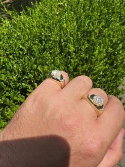 14k Gold Plated 925 Silver Hip Hop Iced Moissanite Pinky Ring Pass Diamond Test -Harlem Bling Shop harlembling 14k gold plated 925 silver hip hop iced moissanite pinky ring pass diamond test 35637.1664300921