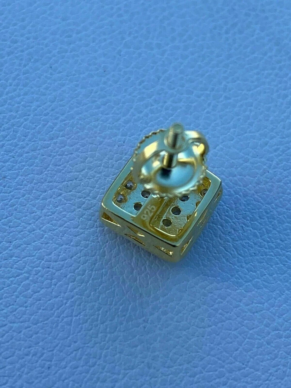 14k Gold Vermeil 925 Iced MOISSANITE Square Screwback Earrings Pass Diamond Test 14 14k Gold Vermeil 925 Iced MOISSANITE Square Screwback Earrings Pass Diamond Test - Image 12