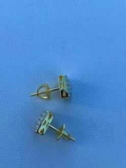 14k Gold Vermeil 925 Iced MOISSANITE Square Screwback Earrings Pass Diamond Test 24 14k Gold Vermeil 925 Iced MOISSANITE Square Screwback Earrings Pass Diamond Test -Harlem Bling Shop harlembling 14k gold vermeil 925 iced moissanite square screwback earrings pass diamond test 67755.1664360605