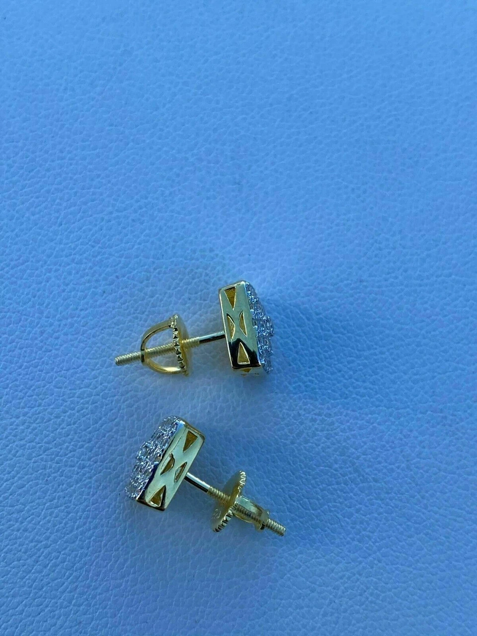 14k Gold Vermeil 925 Iced MOISSANITE Square Screwback Earrings Pass Diamond Test 13 14k Gold Vermeil 925 Iced MOISSANITE Square Screwback Earrings Pass Diamond Test - Image 11