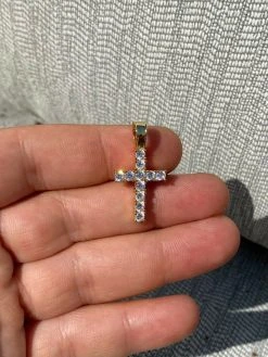 14k Gold Vermeil 925 Silver Cross Pendant MOISSANITE Necklace Pass Diamond Test 22 14k Gold Vermeil 925 Silver Cross Pendant MOISSANITE Necklace Pass Diamond Test -Harlem Bling Shop harlembling 14k gold vermeil 925 silver cross pendant moissanite necklace pass diamond test 35447.1664384074