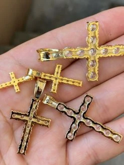 14k Gold Vermeil 925 Silver Cross Pendant MOISSANITE Necklace Pass Diamond Test 19 14k Gold Vermeil 925 Silver Cross Pendant MOISSANITE Necklace Pass Diamond Test -Harlem Bling Shop harlembling 14k gold vermeil 925 silver cross pendant moissanite necklace pass diamond test 51975.1664372897