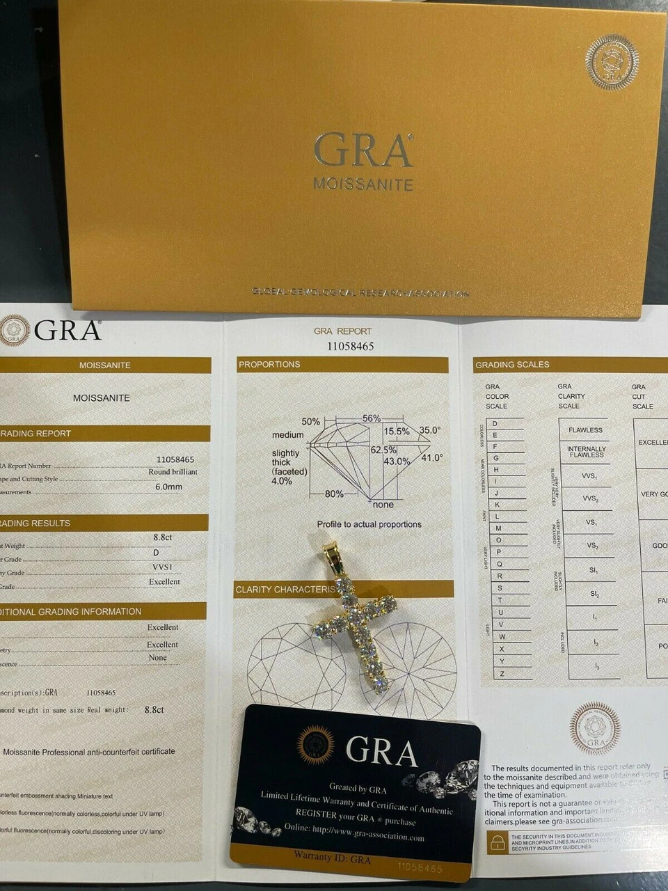 14k Gold Vermeil 925 Silver Cross Pendant MOISSANITE Necklace Pass Diamond Test 4 14k Gold Vermeil 925 Silver Cross Pendant MOISSANITE Necklace Pass Diamond Test - Image 2