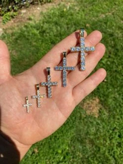 14k Gold Vermeil 925 Silver Cross Pendant MOISSANITE Necklace Pass Diamond Test 16 14k Gold Vermeil 925 Silver Cross Pendant MOISSANITE Necklace Pass Diamond Test -Harlem Bling Shop harlembling 14k gold vermeil 925 silver cross pendant moissanite necklace pass diamond test 59614.1664374183