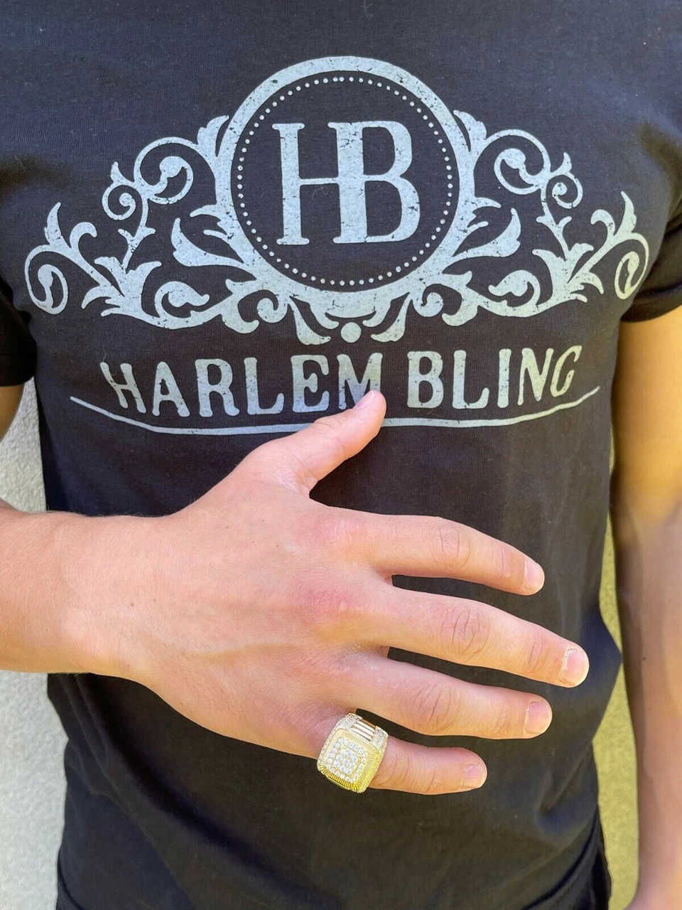 14k Gold Vermeil 925 Silver Men's Hip Hop Iced Moissanite Ring Pass Diamond Test 6 14k Gold Vermeil 925 Silver Men's Hip Hop Iced Moissanite Ring Pass Diamond Test - Image 4