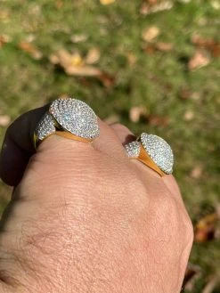 14k Gold Vermeil 925 Silver Round 3D Men's Diamond Pinky Ring Iced Bling Jewelry 25 14k Gold Vermeil 925 Silver Round 3D Men's Diamond Pinky Ring Iced Bling Jewelry -Harlem Bling Shop harlembling 14k gold vermeil 925 silver round 3d mens diamond pinky ring iced bling jewelry 21867.1664361093