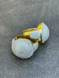 14k Gold Vermeil 925 Silver Round 3D Men's Diamond Pinky Ring Iced Bling Jewelry 24 14k Gold Vermeil 925 Silver Round 3D Men's Diamond Pinky Ring Iced Bling Jewelry -Harlem Bling Shop harlembling 14k gold vermeil 925 silver round 3d mens diamond pinky ring iced bling jewelry 94137.1664358657