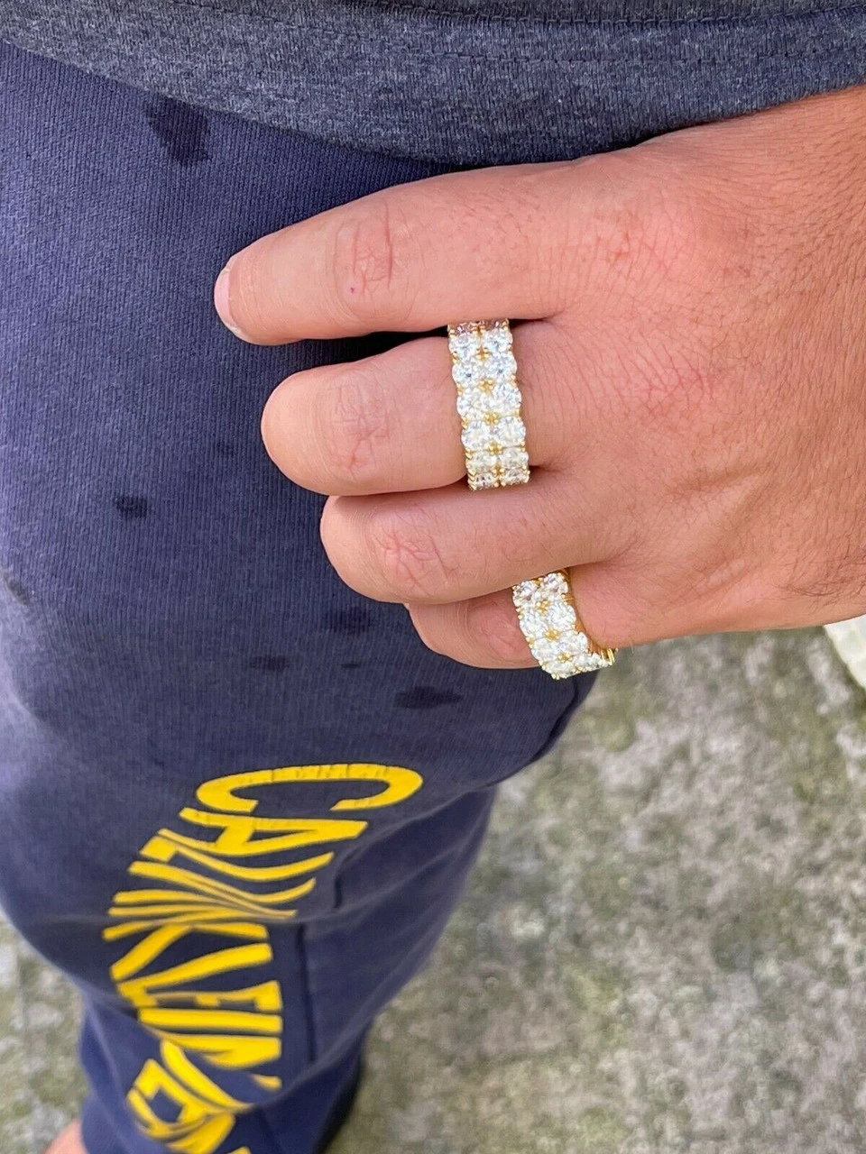 14k Gold Vermeil Hip Hop Iced Tennis 10mm MOISSANITE Ring Passes Diamond Tester 10 14k Gold Vermeil Hip Hop Iced Tennis 10mm MOISSANITE Ring Passes Diamond Tester - Image 8