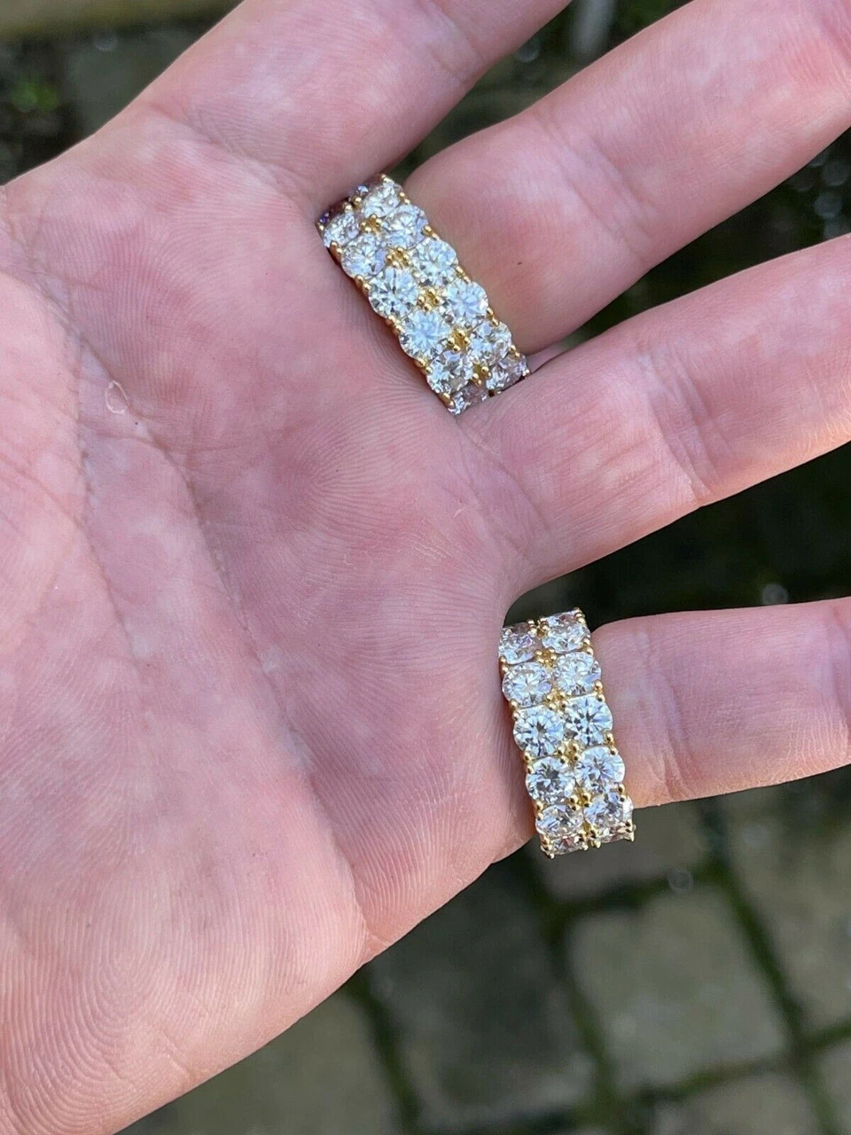 14k Gold Vermeil Hip Hop Iced Tennis 10mm MOISSANITE Ring Passes Diamond Tester 8 14k Gold Vermeil Hip Hop Iced Tennis 10mm MOISSANITE Ring Passes Diamond Tester - Image 6