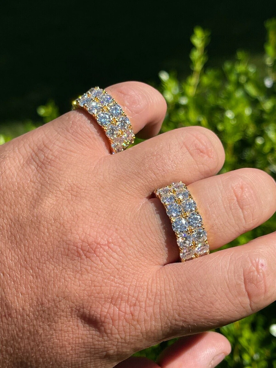 14k Gold Vermeil Hip Hop Iced Tennis 10mm MOISSANITE Ring Passes Diamond Tester 12 14k Gold Vermeil Hip Hop Iced Tennis 10mm MOISSANITE Ring Passes Diamond Tester - Image 10