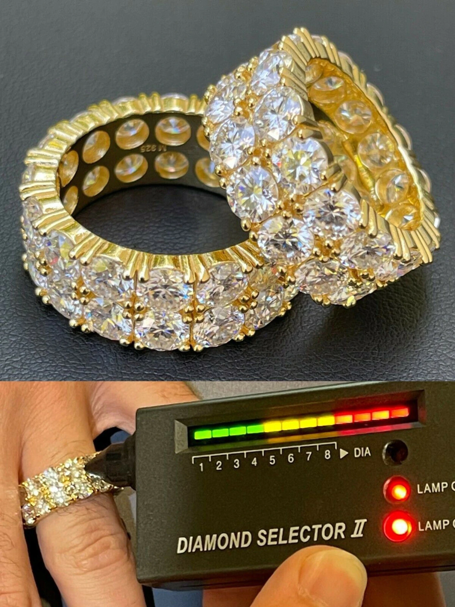 14k Gold Vermeil Hip Hop Iced Tennis 10mm MOISSANITE Ring Passes Diamond Tester 3 14k Gold Vermeil Hip Hop Iced Tennis 10mm MOISSANITE Ring Passes Diamond Tester