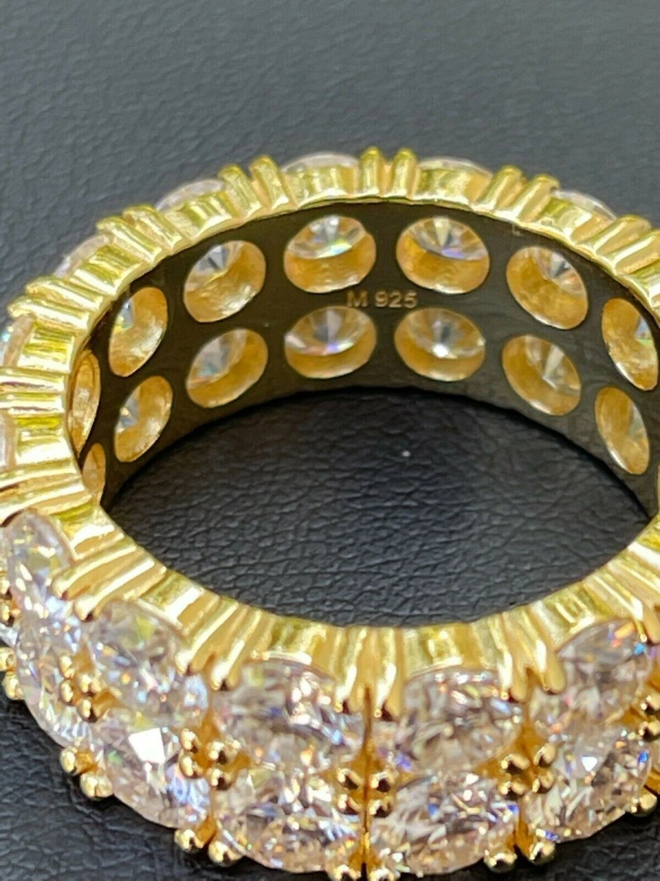 14k Gold Vermeil Hip Hop Iced Tennis 10mm MOISSANITE Ring Passes Diamond Tester 14 14k Gold Vermeil Hip Hop Iced Tennis 10mm MOISSANITE Ring Passes Diamond Tester - Image 12